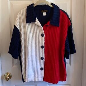 Steven Edwards L Button down vintage patriotic top